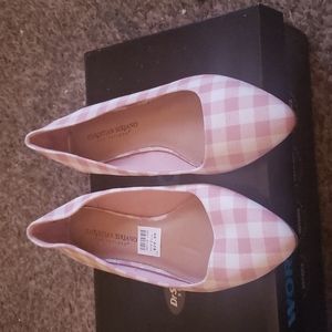 Flats, 7 1\2, pink and white